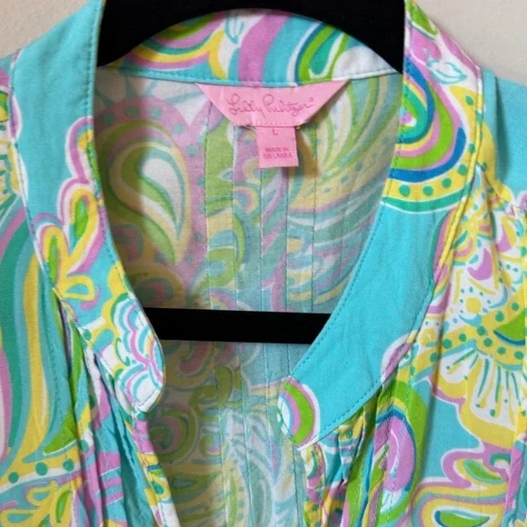 Lilly Pulitzer Sarasota Tunic Top in Shorely Blue Size L - Picture 3 of 7